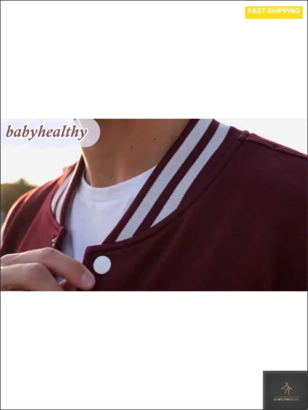 Varsity Baseball Jacket Casual Letterman Bomber Lightweight Windbreaker